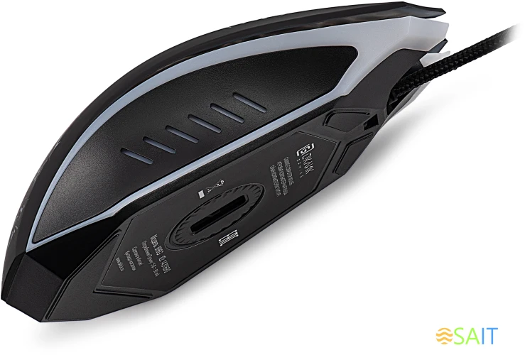 Мышь Оклик 896G черный оптическая 12800dpi USB для ноутбука 5but (1431690)