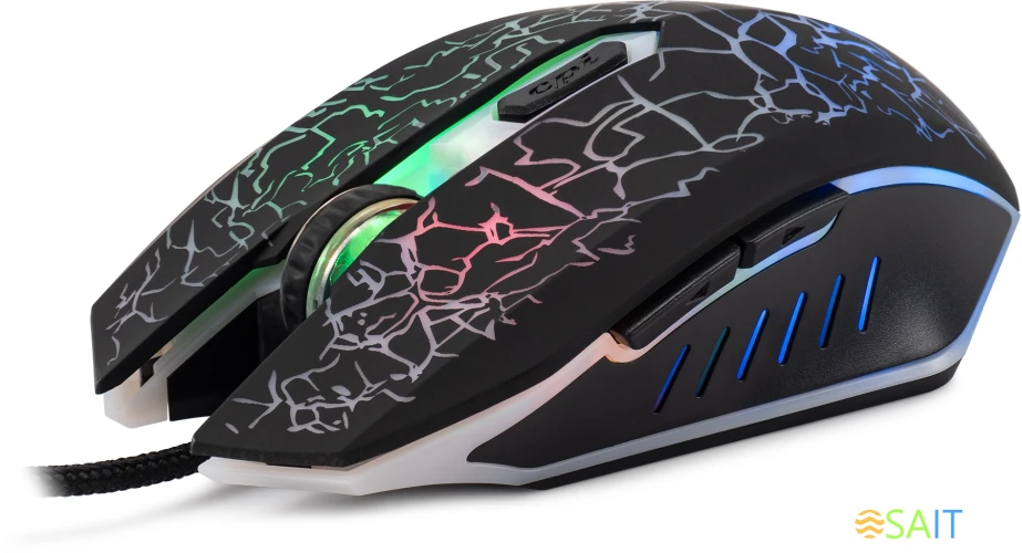 Мышь Оклик 896G черный оптическая 12800dpi USB для ноутбука 5but (1431690)