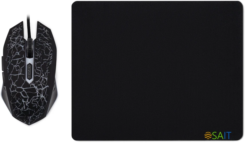 Мышь Оклик 896G черный оптическая 12800dpi USB для ноутбука 5but (1431690)