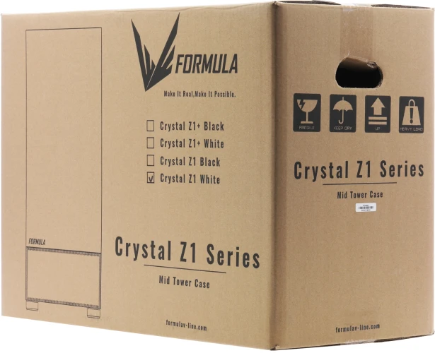 Корпус Formula Crystal Z1 белый без БП ATX 3x120mm 2xUSB2.0 1xUSB3.0 audio bott PSU