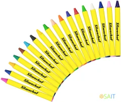 Восковые мелки Silwerhof Color кругл. 18цв. дл.80мм д.8мм картон.кор./европод.