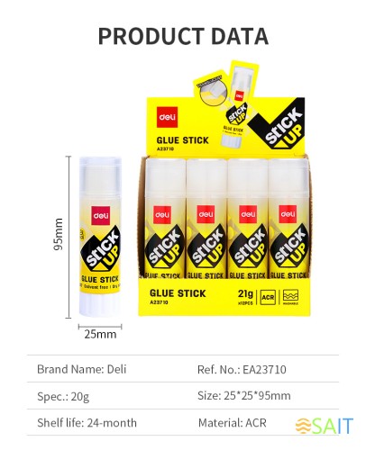 Клей-карандаш Deli Stick UP EA23710 21гр прозрачный дисплей картонный