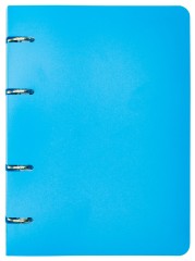 Тетрадь на кольцах Silwerhof 80л. клет. A5 пластик кольца голубой