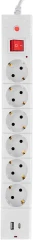 Сетевой фильтр Buro BU-SP5_USB_2A-W 5м (6 розеток) белый (коробка)