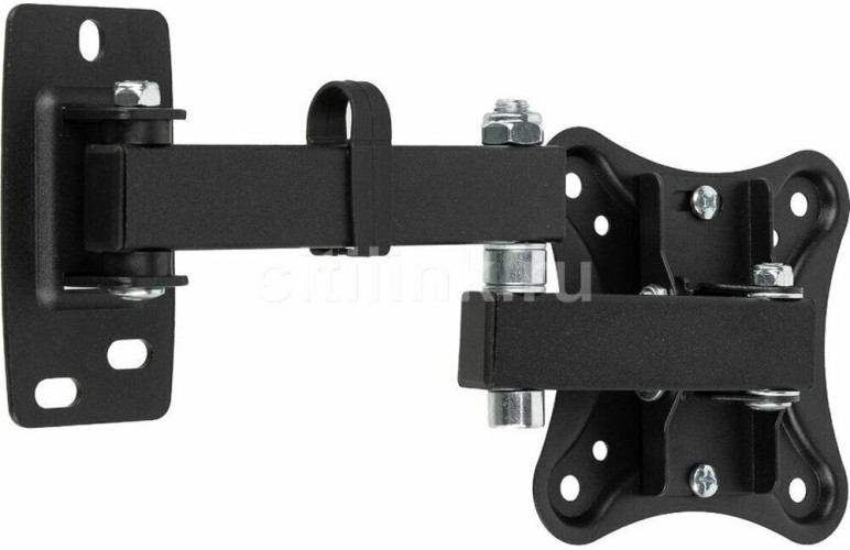 Кронштейн для телевизора Hama Fullmotion черный 10"-27" макс.15кг настенный