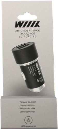 Автомобильное зар./устр. Wiiix UCC-2-37 2.4A+2.4A 2xUSB универсальное черный