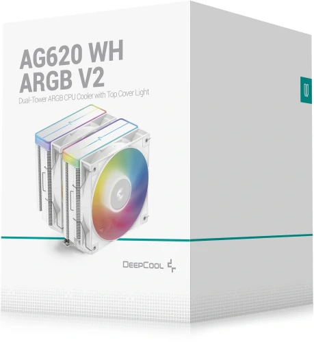 Устройство охлаждения(кулер) Deepcool AG620 Wh V2 ARGB Soc-AM5/AM4/1200/1700/1851 белый 4-pin 15-29.4dB Al+Cu 260W 1330gr Ret (R-AG620-WHAMMN-GJD)