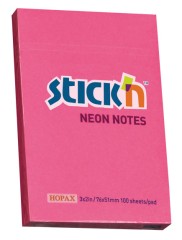 Блок самоклеящийся бумажный Stick`n 21161 51x76мм 100лист. 70г/м2 неон малиновый