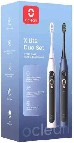 Зубная щетка электрическая Oclean X Lite Duo Set N1801 синий/серый