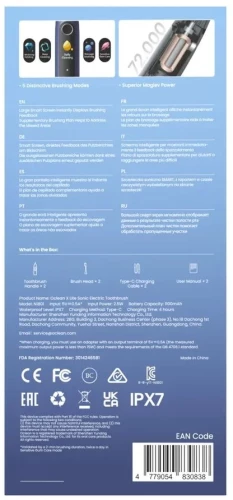 Зубная щетка электрическая Oclean X Lite Duo Set N1801 синий/серый