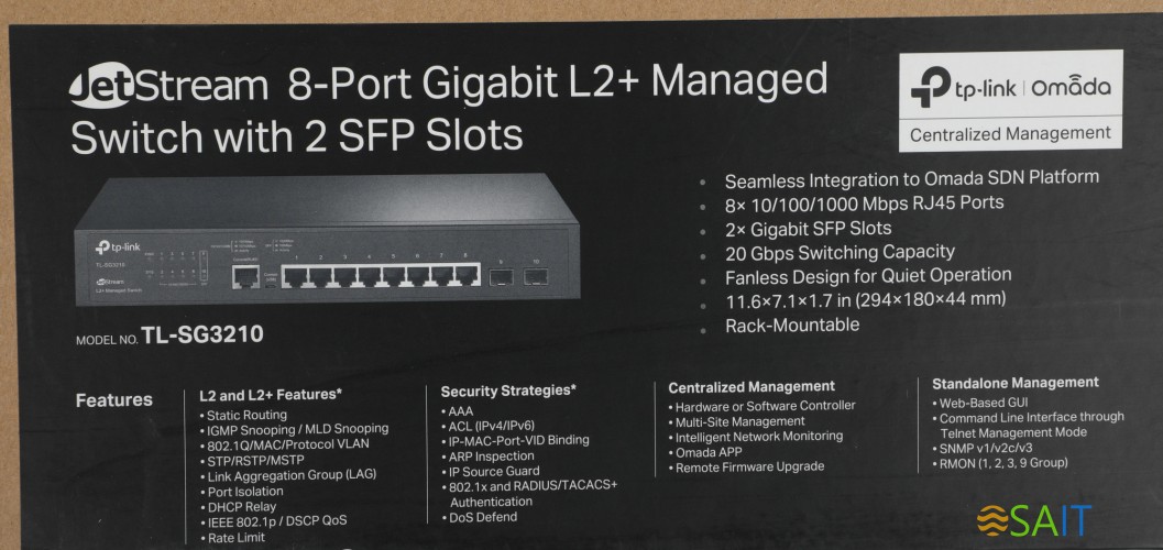 Коммутатор TP-Link SG3210 8x1Гбит/с 2SFP управляемый