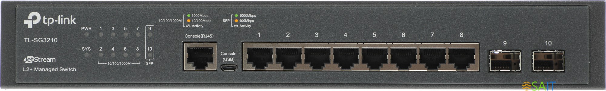 Коммутатор TP-Link SG3210 8x1Гбит/с 2SFP управляемый