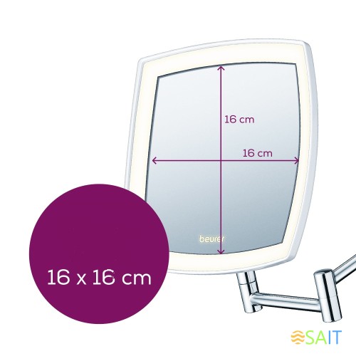 Косметическое зеркало BeurerBS89 квадратное настенное хром (585.13)