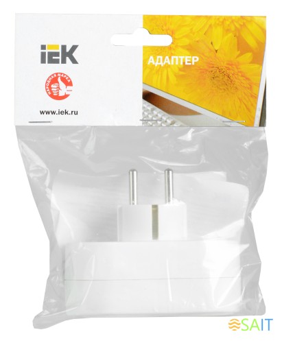 Сетевой разветвитель IEK Т-01/02 (2 розетки) белый (блистер)