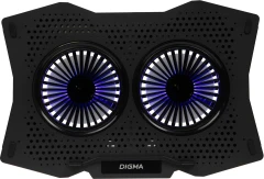 Подставка для ноутбука Digma D-NCP180-2x110 18" 410x280x34мм 20дБ 2xUSB 2x 110ммFAN 700г пластик ABS черный
