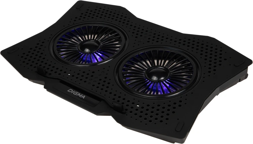 Подставка для ноутбука Digma D-NCP180-2x110 18" 410x280x34мм 20дБ 2xUSB 2x 110ммFAN 700г пластик ABS черный