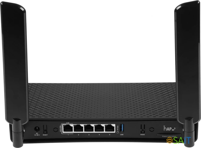 Роутер беспроводной MikroTik hAP ax3 (C53UIG+5HPAXD2HPAXD) AX1800 10/100/1000BASE-TX черный