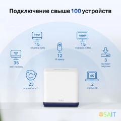 Бесшовный Mesh роутер Mercusys Halo H50G(3-pack) AC1900 10/100/1000BASE-TX белый (упак.:3шт)