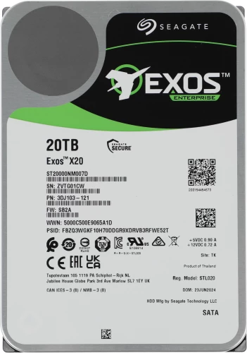 Жесткий диск Seagate SATA-III 20TB ST20000NM007D Server Exos X20 4KN (7200rpm) 256Mb 3.5"