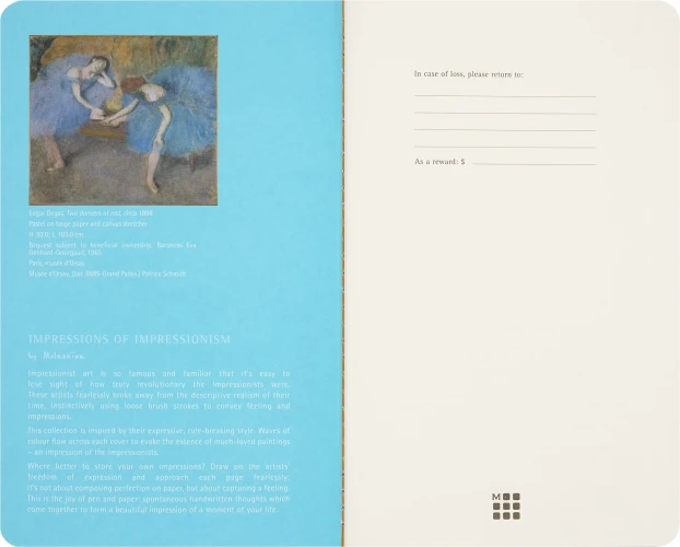 Блокнот Moleskine LIMITED EDITION CAHIER MUSEE D`ORSAY SKCAHL6911S3NL Large 130х210мм обложка картон 120стр. нелинованный мягкая обложка синий/коричневый (2шт)