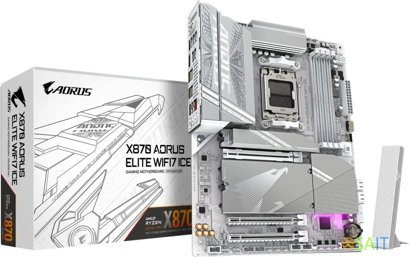 Материнская плата Gigabyte X870E AORUS ELITE WIFI7 ICE SocketAM5 AMD X870E 4xDDR5 ATX AC`97 8ch(7.1) 2.5Gg RAID+HDMI