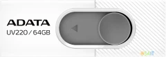 Флеш Диск A-Data 64Gb UV220 AUV220-64G-RWHGY USB2.0 белый/серый