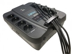 ИБП SPD-1100U LCD, линейно-интерактивный, цифровой дисплей,  1100 ВA, 605 Вт, 4 евророзетки с резервным питанием, 4 евророзетки с фильтрацией, USB,  защита RJ45/RJ11, батарея свинцово-кислотная 12В 9Ач, ШхГхВ 285х232х103мм, 7.8 кг Powercom SPD-1100U LCD U