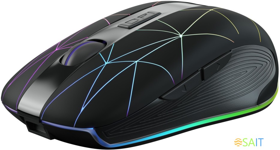 Мышь Оклик 976GW черный оптическая 3200dpi беспров. USB 6but (1431703)