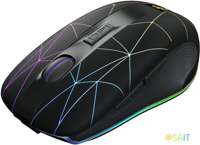 Мышь Оклик 976GW черный оптическая 3200dpi беспров. USB 6but (1431703)