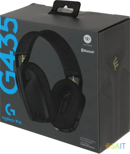 Наушники с микрофоном Logitech G435 черный/желтый накладные BT/Radio оголовье (981-001053)