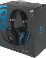 Наушники с микрофоном Logitech G431 черный/синий 2м мониторные оголовье (981-000772)