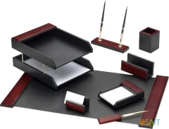 Настольный набор Good Sunrise M8G-1A (8 предметов) красное дерево МДФ черный/бордовый