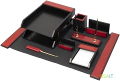 Настольный набор Good Sunrise M8G-1A (8 предметов) красное дерево МДФ черный/бордовый