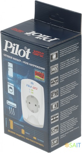 Сетевой фильтр Pilot Single (1 розетка) белый (коробка)