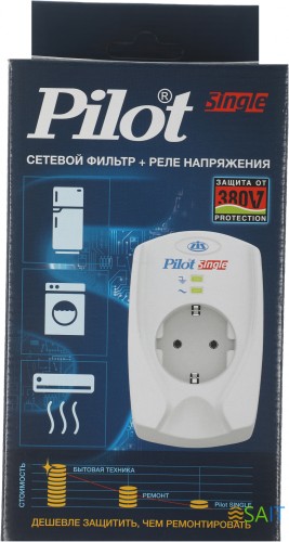 Сетевой фильтр Pilot Single (1 розетка) белый (коробка)
