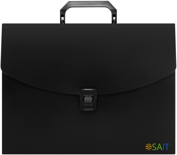 Портфель Бюрократ -BPP01BLCK 1 отдел. A4 пластик 0.7мм черный