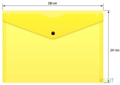 Конверт на кнопке Бюрократ Double Neon DNEPK803A4YEL A4 гориз. пластик 0.15мм желтый
