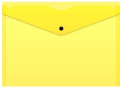 Конверт на кнопке Бюрократ Double Neon DNEPK803A4YEL A4 гориз. пластик 0.15мм желтый