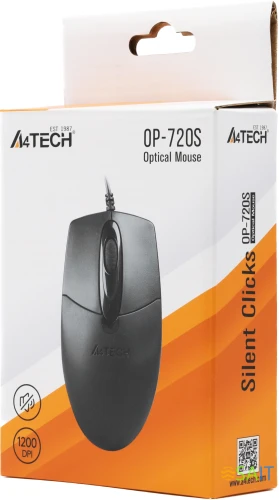 Мышь A4Tech OP-720S черный оптическая 1200dpi silent USB 2but