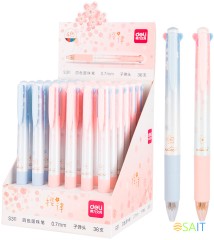 Ручка шариков. автоматическая Deli S311 ассорти ассор. черн. линия 0.7мм резин. манжета