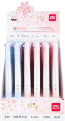 Ручка шариков. автоматическая Deli S311 ассорти ассор. черн. линия 0.7мм резин. манжета