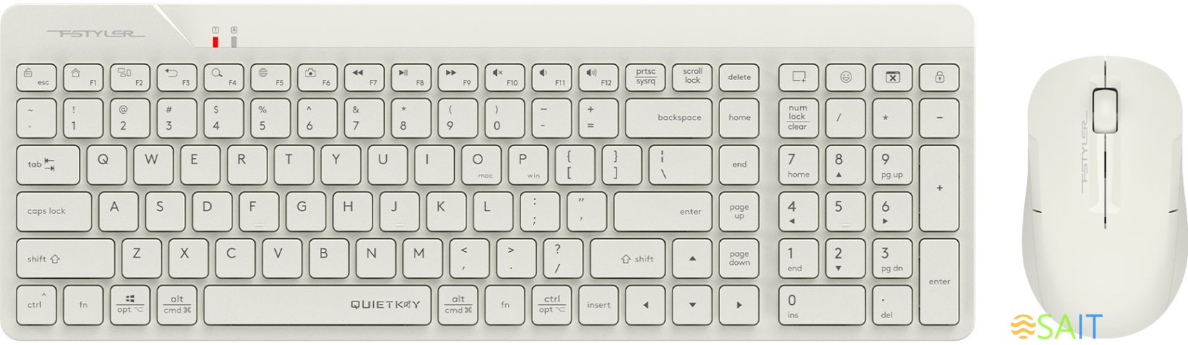 Клавиатура + мышь A4Tech Fstyler FG2300 Air клав:бежевый мышь:бежевый USB беспроводная slim (FG2300 AIR BEIGE)