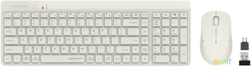 Клавиатура + мышь A4Tech Fstyler FG2300 Air клав:бежевый мышь:бежевый USB беспроводная slim (FG2300 AIR BEIGE)