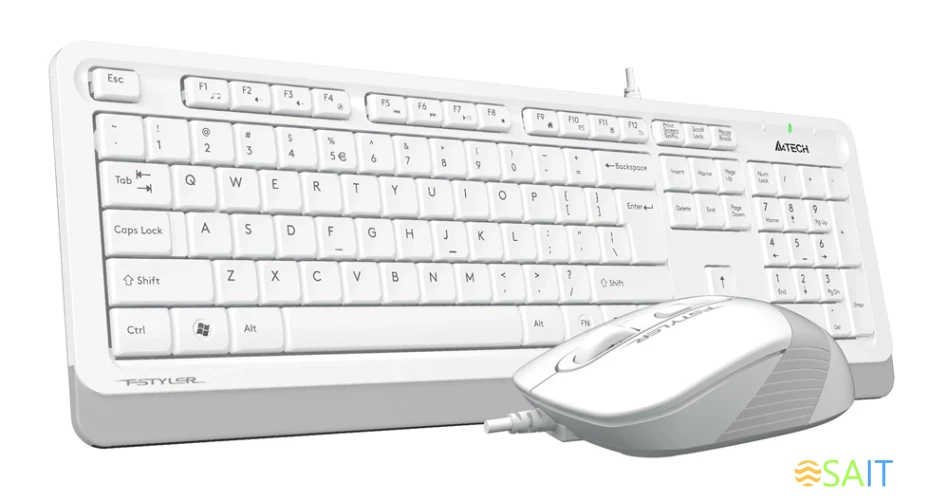 Клавиатура + мышь A4Tech Fstyler F1010 клав:белый/серый мышь:белый/серый USB Multimedia (F1010 WHITE)