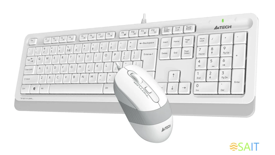 Клавиатура + мышь A4Tech Fstyler F1010 клав:белый/серый мышь:белый/серый USB Multimedia (F1010 WHITE)