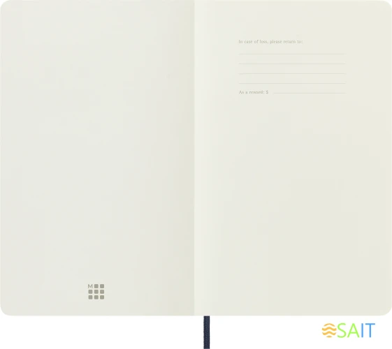 Блокнот Moleskine CLASSIC SOFT QP618B20 Large 130х210мм 192стр. нелинованный мягкая обложка синий сапфир