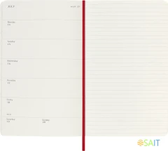 Еженедельник Moleskine ACADEMIC SOFT WKNT Large 130х210мм датир.18мес 208стр. мягкая обложка красный