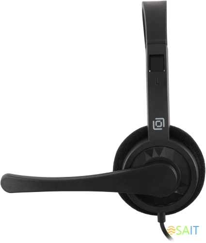 Наушники с микрофоном Оклик HS-M600 черный 1.8м накладные оголовье (1900372)