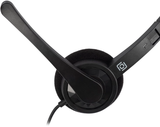 Наушники с микрофоном Оклик HS-M600 черный 1.8м накладные оголовье (1900372)