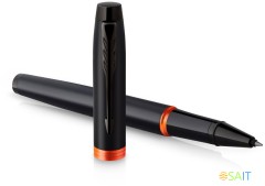 Ручка роллер Parker IM Vibrant Rings T315 (2172945) Flame Orange PVD F черн. черн. подар.кор.